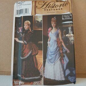 SEWING PATTERN Victorian 1880 Historic Costumes Simplicity 5457 New Never Cut.